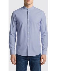 Maison Margiela - Striped Cotton Shirt With Band Collar And Long Sleeves - Lyst