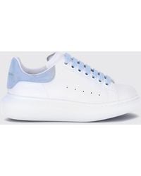 McQueen - Oversize Leather Sneakers With Contrasting Suede Insert And Chunky Sole - Lyst