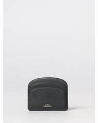 A.P.C. - Kartenetui Aus Glattem Rindsleder Mit Fünf Fächern Und Laminiertem Logo - Lyst