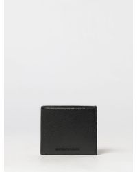 Emporio Armani - Bovine Leather Bifold Wallet With Tone-On-Tone Logo - Lyst
