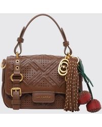 La Carrie - Atena Labyrinth Perforated Calfskin Leather Mini Bag With Charm - Lyst