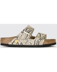 Birkenstock - Arizona Python Print Suede Leather Sandals - Lyst