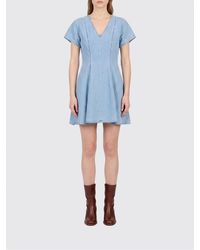 7 For All Mankind - Cotton Blend Mini Dress - Lyst