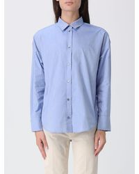 Max Mara - Slim Fit Cotton Shirt With Contrasting Embroidered Logo - Lyst