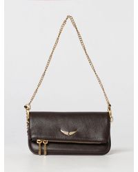 Zadig & Voltaire - Zadig &Amp Voltaire Rock Nano Grained Calfskin Leather Crossbody Bag With Logo - Lyst