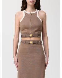 Elisabetta Franchi - Viscose Crop Top With Zip - Lyst