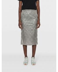 ROA - Checked Technical Fabric Midi Pencil Skirt - Lyst