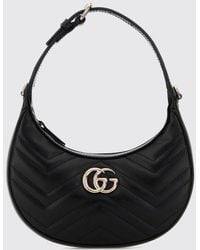 Gucci - Leather Small Gg Marmont Shoulder Bag - Lyst