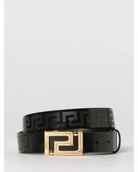 Versace - Greca Print Calf Leather Belt - Lyst