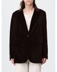 Circolo 1901 - Single-Breasted Velvet Blazer With Peak Lapels - Lyst