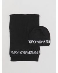 Emporio Armani - Wool-Blend Beanie Scarf Set - Lyst