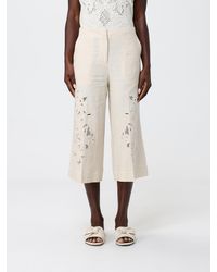 Twinset - Linen Cropped Trousers - Lyst