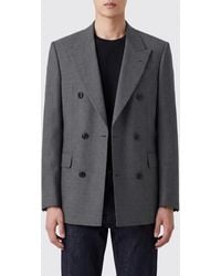Emporio Armani - Double-Breasted Virgin Wool Blazer With Peak Lapels - Lyst