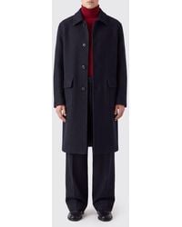 Dries Van Noten - Abrigo Largo De Botonadura Sencilla En Pura Lana Con Bolsillos De Solapa - Lyst
