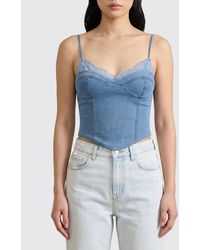 Ermanno Scervino - Cotton Denim Bustier Top - Lyst