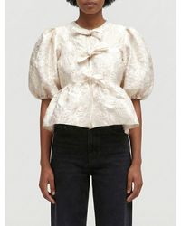 Ganni - Satin Top - Lyst