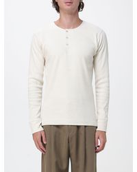 Lemaire - Long-Sleeved Ribbed Henley T-Shirt - Lyst