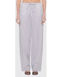 Loulou de Saison - Striped Cotton Palazzo Trousers - Lyst