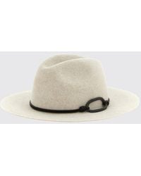 Brunello Cucinelli - Wide-Brim Wool Felt Hat With Monile Detail - Lyst