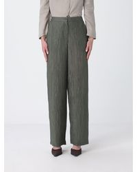 Emporio Armani - Pleated Lurex Crepe Trousers - Lyst