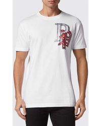 Philipp Plein - Cotton T-Shirt With Graphic Print And Contrast Back Logo - Lyst