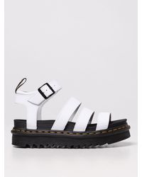 Dr. Martens Blaire Hydro Sandal In Leather - White