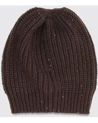 Brunello Cucinelli - Gorro Beanie De En Cachemira Y Seda Con Lentejuelas - Lyst