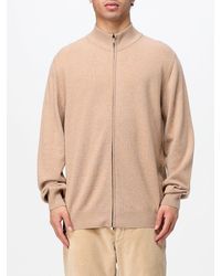 Canali - Wool And Cashmere Blend Mock Neck Zip-Up Cardigan - Lyst
