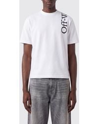 Off-White c/o Virgil Abloh - Cotton Crew Neck T-Shirt With Contrasting Logo - Lyst