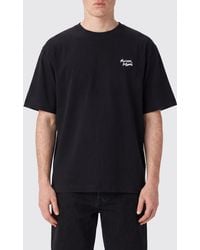 Maison Kitsuné - Maison Kitsun&Eacute Crewneck Cotton T-Shirt With Logo And Dropped Shoulders - Lyst