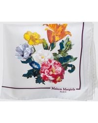 Maison Margiela - Floral Print Silk Scarf - Lyst