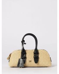 Pinko - Escape Bag Horizontal Raffia And Leather - Lyst