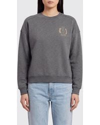 Brunello Cucinelli - Cotton Crewneck Sweatshirt With Shield Logo And Dropped Shoulders - Lyst