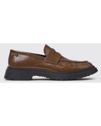 Camper - Walden Graphic Print Smooth Leather Loafers With Strap - Lyst