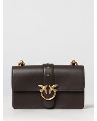 Pinko - Love One Classic Smooth Leather Mini Crossbody Bag With Love Birds Buckle - Lyst