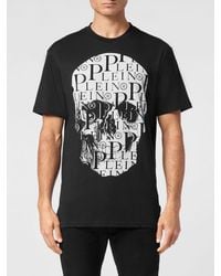 Philipp Plein - Slim Fit Cotton T-Shirt With Skull And Monogram Print - Lyst