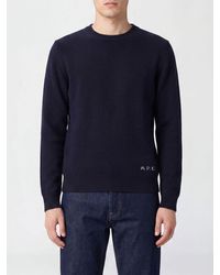 A.P.C. - Crewneck Wool Jumper With Embroidered Logo - Lyst