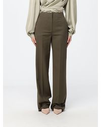 Hanita - High-Waisted Straight Crêpe Trousers With Slash Pockets - Lyst