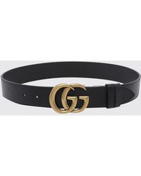 Gucci - Gg Marmont Gürtel Aus Kalbsleder Mit Monogramm-Schnalle - Lyst