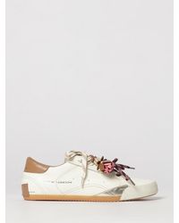 Crime London - Sneakerina Low-Top Leather Sneakers With A Bicolor Design And Laminated Logo - Lyst