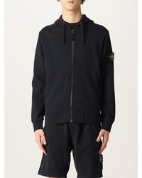 stone island zip up hoodie black