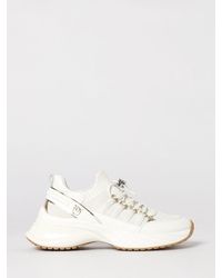 Pinko - Ariel 34 Knit And Leather Sneakers - Lyst