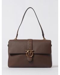 Pinko - Love One Extra Slouchy Grained Leather Bag - Lyst