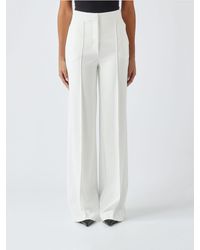 Elisabetta Franchi - High-Waisted Silk Wide-Leg Tailored Trousers - Lyst