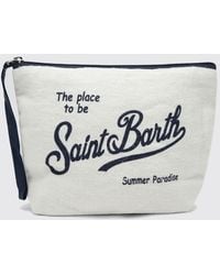 MC2 Saint Barth - Aline Striped Linen Pochette - Lyst