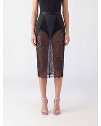 Elisabetta Franchi - High-Waisted Cashmere And Wool Knit Midi Pencil Skirt - Lyst