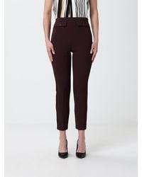 Elisabetta Franchi - Stretch Crêpe Slim Fit Trousers - Lyst