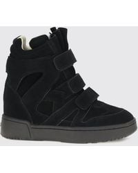 Isabel Marant - High-Top Suede Wedge Sneakers With Velcro Straps - Lyst