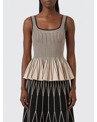 Elisabetta Franchi - Two Tone Viscose Knit Top - Lyst