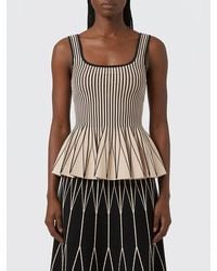 Elisabetta Franchi - Two Tone Viscose Knit Top - Lyst